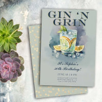 Funny Gin n Grin Cocktail Party 30th Birthday