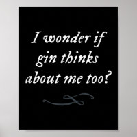 Funny Gin Quote Party Saying Simple Graphic Trendy