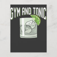 Funny Gin Tonic Pun Gym Fitness Humour