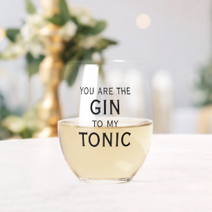 Funny gin tonic quote stemless wine glass