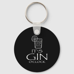 Funny Gin Tonic Saying Oh It's Gin O'clock Key Ring