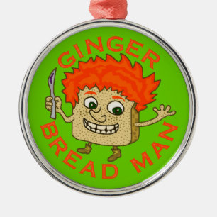 Funny Ginger Bread Man Christmas Pun Metal Tree Decoration