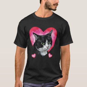 Funny Ginger Cat Black Kitten Love Valentines Day T-Shirt