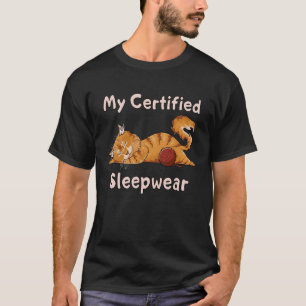 Funny Ginger Cat Sleeping with Yarn My Certified S T-Shirt