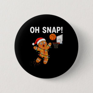 Funny Gingerbread Basketball Christmas Santa Cooki 6 Cm Round Badge