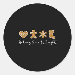 Funny Gingerbread Christmas Baking Srits Bright Co Classic Round Sticker