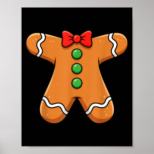 Funny gingerbread christmas cookie xmas costume poster