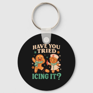 Funny Gingerbread Christmas Pun Have You Tried Ici Key Ring