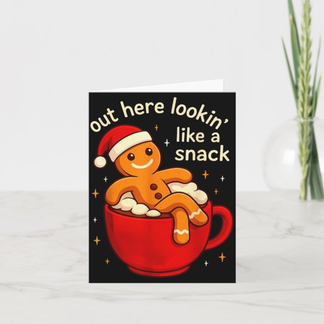 Funny Gingerbread Christmas Snack Cookies Boys Tod Card (Front)