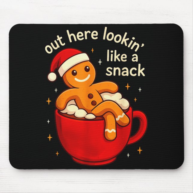 Funny Gingerbread Christmas Snack Cookies Boys Tod Mouse Mat (Front)