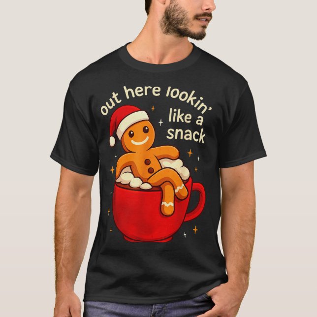 Funny Gingerbread Christmas Snack Cookies Boys Tod T-Shirt (Front)