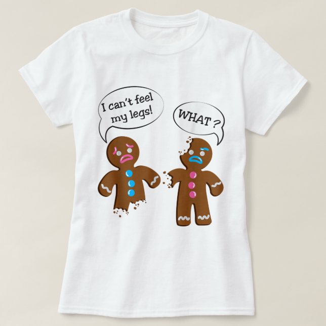 Funny Gingerbread Cookie Christmas Design T-Shirt (Design Front)