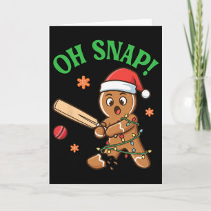 Funny Gingerbread Cricket Christmas Cookie Oh Snap Card
