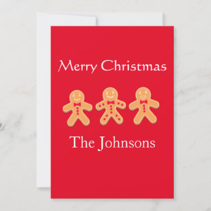 Funny Gingerbread Custom Merry Christmas  Holiday Card