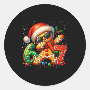 Funny Gingerbread Dabbing Six Seven 67 Meme Christ Classic Round Sticker