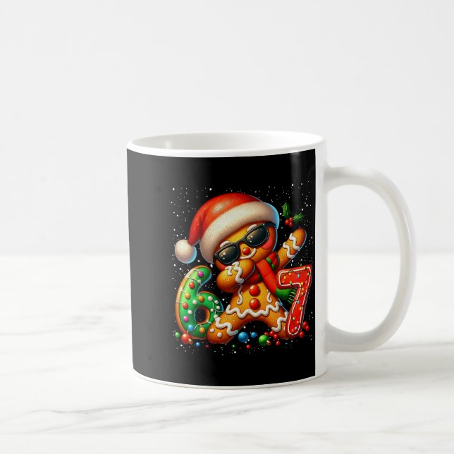 Funny Gingerbread Dabbing Six Seven 67 Meme Christ Coffee Mug (Right)