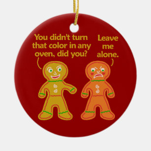 Funny Gingerbread Fake Tan Christmas Ceramic Tree Decoration