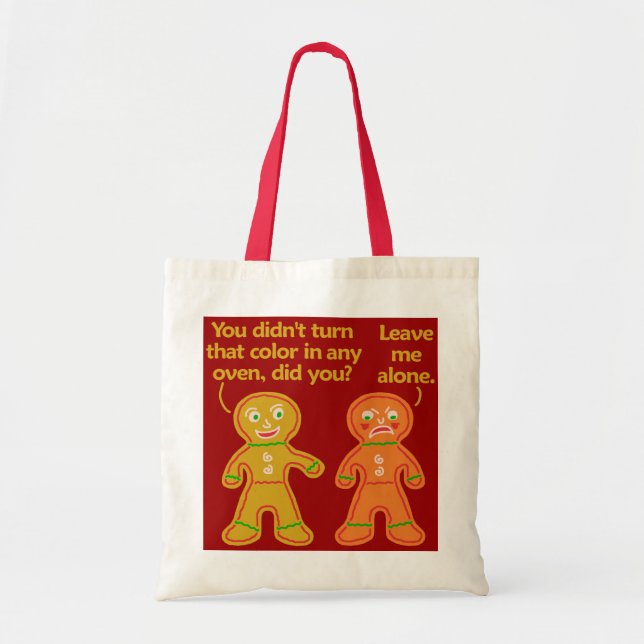 Funny Gingerbread Fake Tan Christmas Tote Bag (Front)