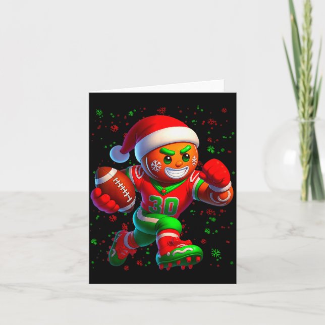 Funny Gingerbread Football Snowflake Christmas Xma Card (Front)