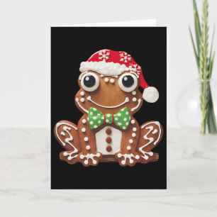 Funny Gingerbread Frog Christmas Womens Mens Kids  Card