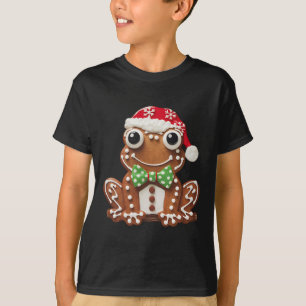 Funny Gingerbread Frog Christmas Womens Mens Kids T-Shirt