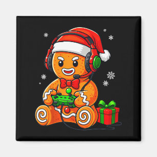 Funny Gingerbread Gaming Pjs Pajamas Christmas Xma Magnet