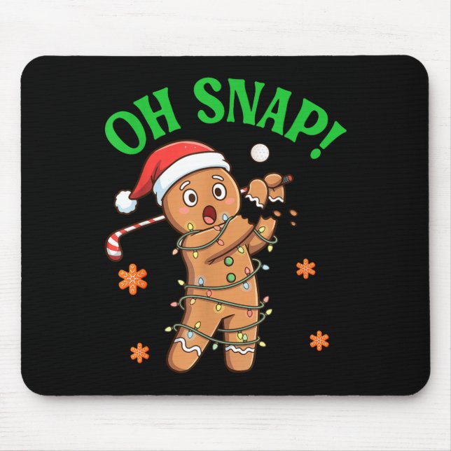 Funny Gingerbread Golf Christmas Cookie Oh Snap Sa Mouse Mat (Front)
