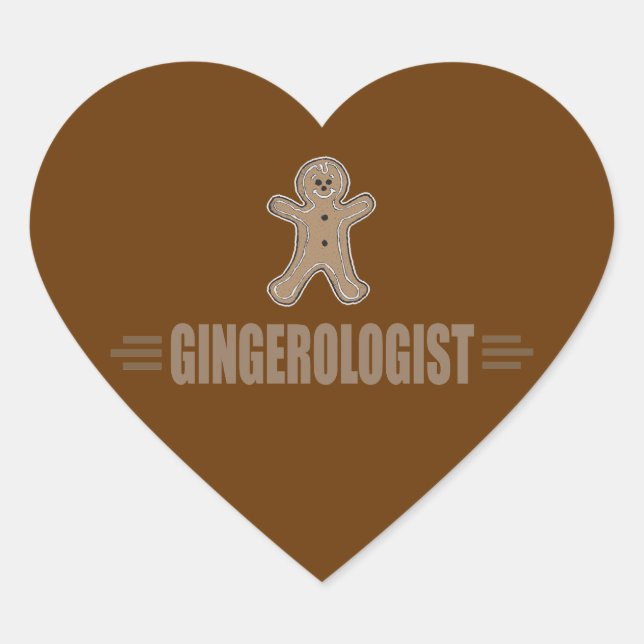 Funny Gingerbread Heart Sticker (Front)