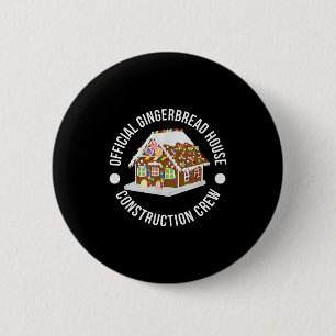 Funny Gingerbread House Construction Crew Christma 6 Cm Round Badge