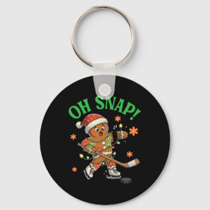 Funny Gingerbread Ice Hockey Christmas Cookie Oh S Key Ring