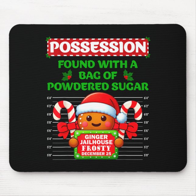 Funny Gingerbread Inmate Christmas Matching Family Mouse Mat (Front)