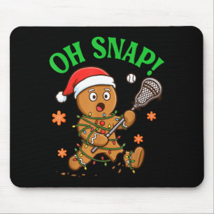 Funny Gingerbread Lacrosse Christmas Cookie Oh Sna Mouse Mat