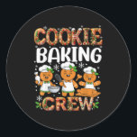 Funny Gingerbread Lovers Cookie Baking Crew Christ Classic Round Sticker<br><div class="desc">Funny Gingerbread Lovers Cookie Baking Crew Christmas</div>