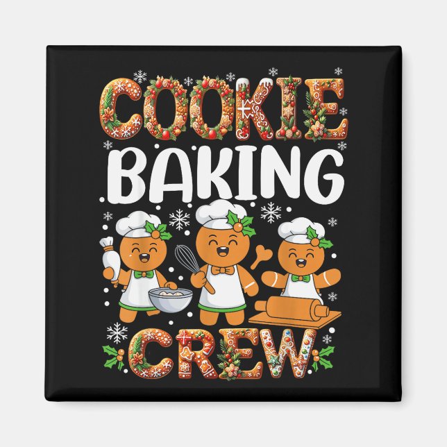 Funny Gingerbread Lovers Cookie Baking Crew Christ Magnet (Front)