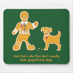 Funny Gingerbread Man and Dog for Christmas Mouse Mat