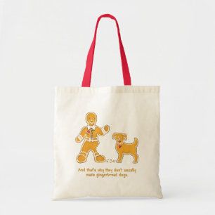 Funny Gingerbread Man and Dog for Christmas Tote Bag