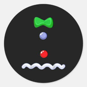 Funny Gingerbread Man Christmas Costume  Classic Round Sticker