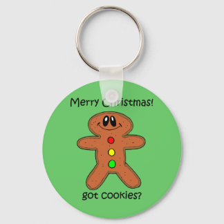 Funny gingerbread man Christmas Key Ring