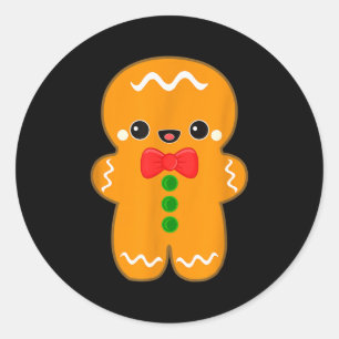 Funny Gingerbread Man Christmas Men Women Adult Yo Classic Round Sticker