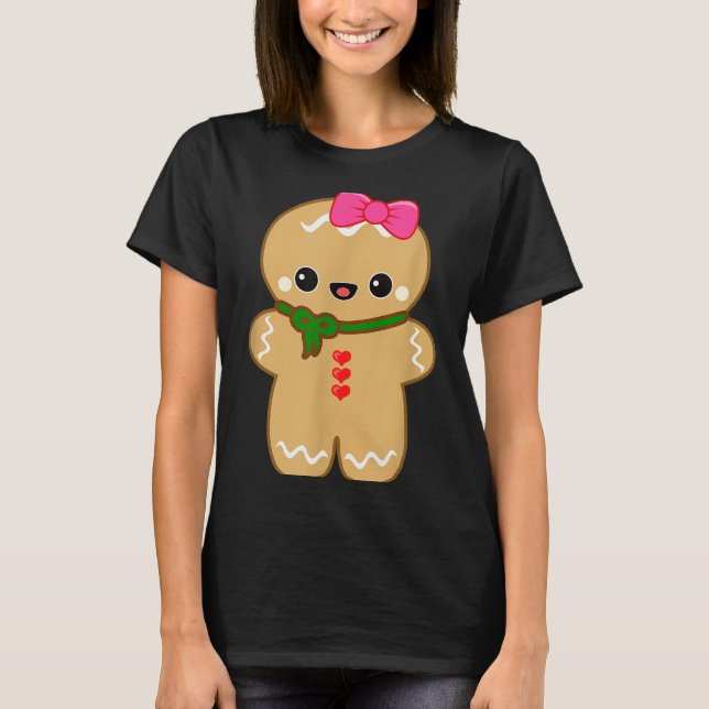 Funny Gingerbread Man Christmas Women &amp; Girl T T-Shirt (Front)