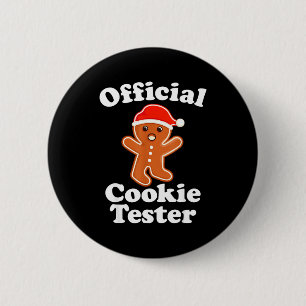 Funny Gingerbread Man Cookie Tester Christmas  6 Cm Round Badge