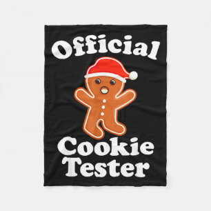 Funny Gingerbread Man Cookie Tester Christmas  Fleece Blanket