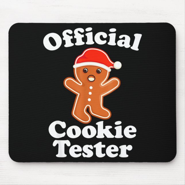 Funny Gingerbread Man Cookie Tester Christmas  Mouse Mat (Front)