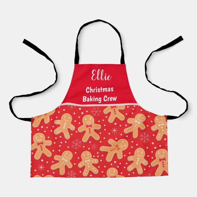 Funny Gingerbread man cookies custom name  Apron (Front)