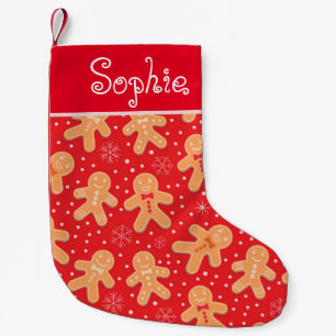 Funny Gingerbread man cookies custom name Small Christmas Stocking