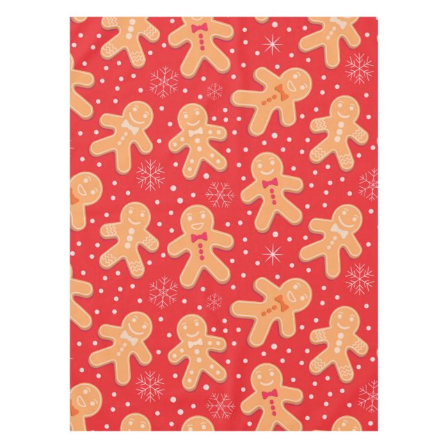 Funny Gingerbread man cookies pattern  Tablecloth (Front)