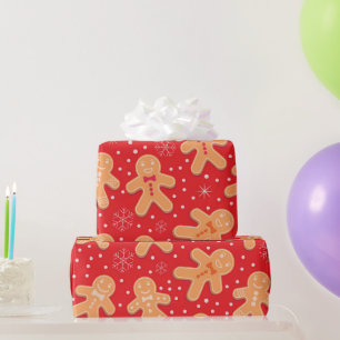 Funny Gingerbread man cookies pattern   Wrapping Paper