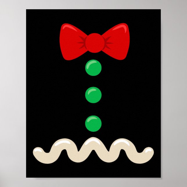 Funny Gingerbread Man Costume Christmas Xmas Men W Poster (Front)