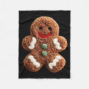 Funny Gingerbread Man Crochet Christmas Xmas Pajam Fleece Blanket