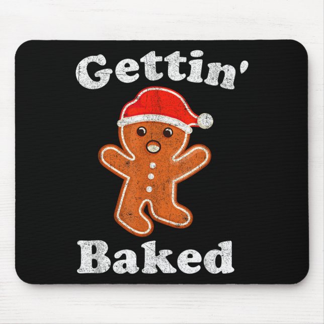 Funny Gingerbread Man Gettin Baked Cookie Baking C Mouse Mat (Front)